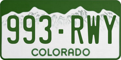 CO license plate 993RWY