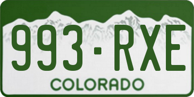 CO license plate 993RXE
