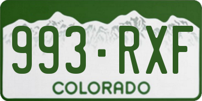 CO license plate 993RXF