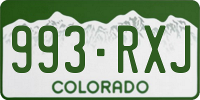 CO license plate 993RXJ