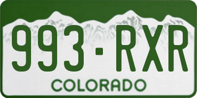 CO license plate 993RXR
