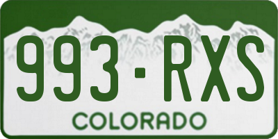 CO license plate 993RXS