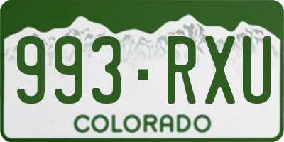 CO license plate 993RXU