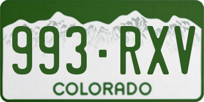 CO license plate 993RXV