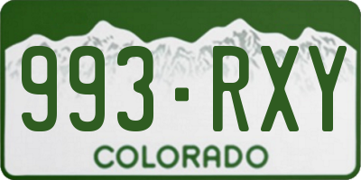 CO license plate 993RXY