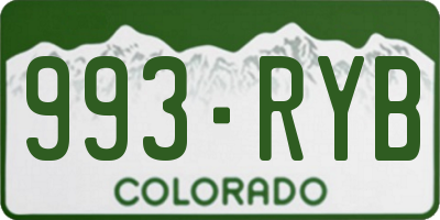 CO license plate 993RYB