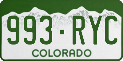 CO license plate 993RYC