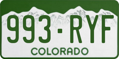CO license plate 993RYF