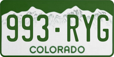 CO license plate 993RYG
