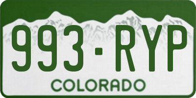 CO license plate 993RYP