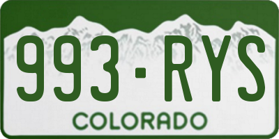 CO license plate 993RYS