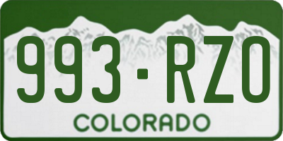 CO license plate 993RZO