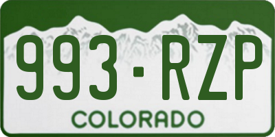 CO license plate 993RZP
