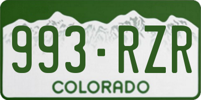 CO license plate 993RZR