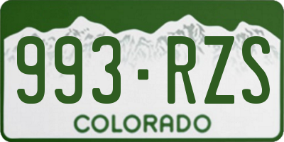 CO license plate 993RZS