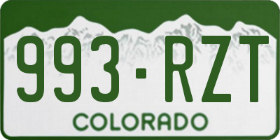 CO license plate 993RZT