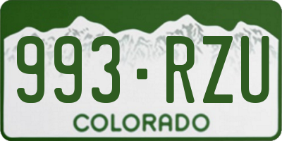 CO license plate 993RZU