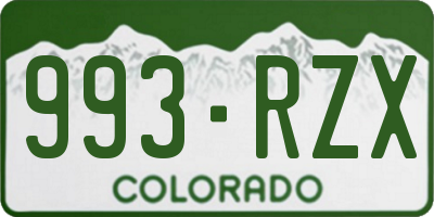 CO license plate 993RZX