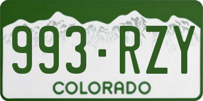 CO license plate 993RZY