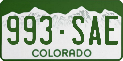 CO license plate 993SAE