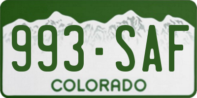 CO license plate 993SAF