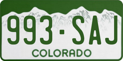 CO license plate 993SAJ