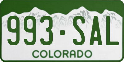 CO license plate 993SAL