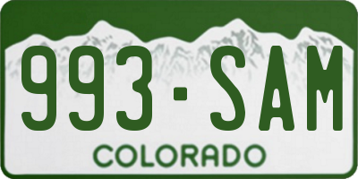 CO license plate 993SAM
