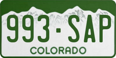 CO license plate 993SAP