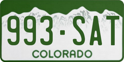 CO license plate 993SAT