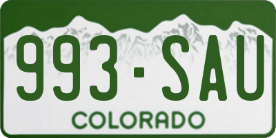 CO license plate 993SAU