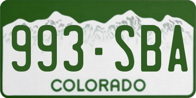 CO license plate 993SBA