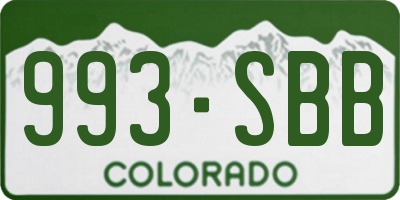 CO license plate 993SBB