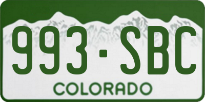 CO license plate 993SBC