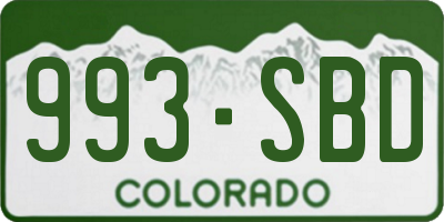 CO license plate 993SBD