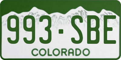 CO license plate 993SBE
