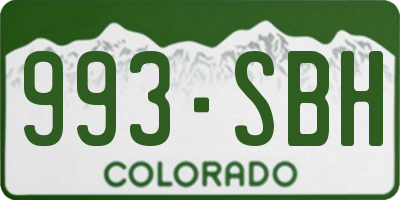 CO license plate 993SBH
