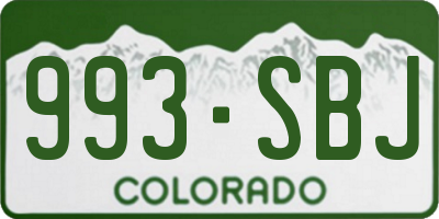 CO license plate 993SBJ