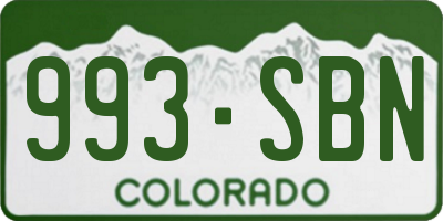 CO license plate 993SBN