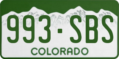 CO license plate 993SBS