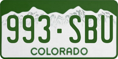 CO license plate 993SBU