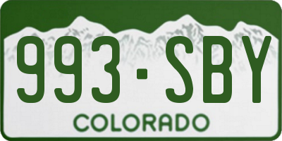 CO license plate 993SBY