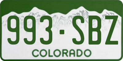 CO license plate 993SBZ