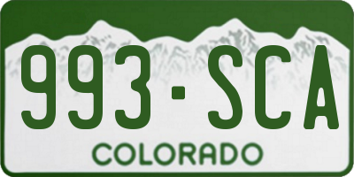 CO license plate 993SCA