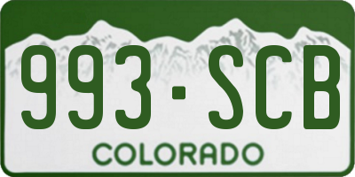 CO license plate 993SCB