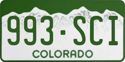 CO license plate 993SCI