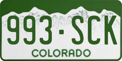 CO license plate 993SCK