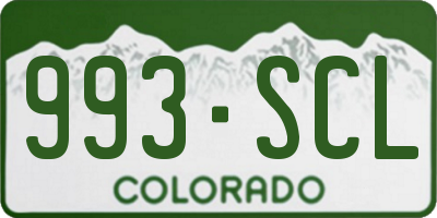 CO license plate 993SCL