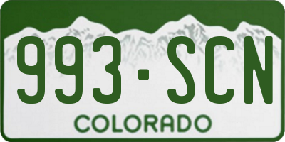 CO license plate 993SCN
