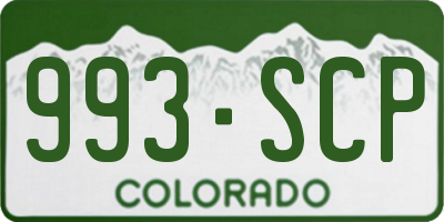 CO license plate 993SCP